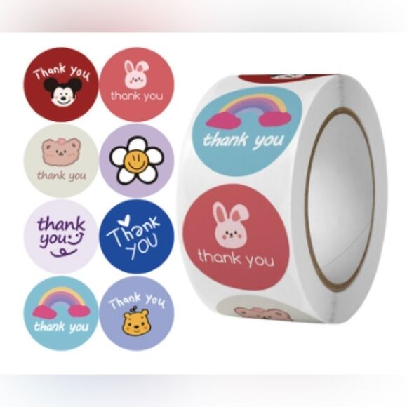 thank you stickers (variety pack) 1in round | shipping supplies 1" round - Picture 3 of 4